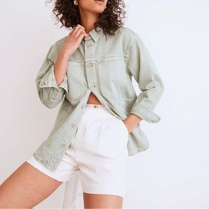 Madewell Denim Ames Oversized Shirt Jacket Garment Dyed Edition size XS